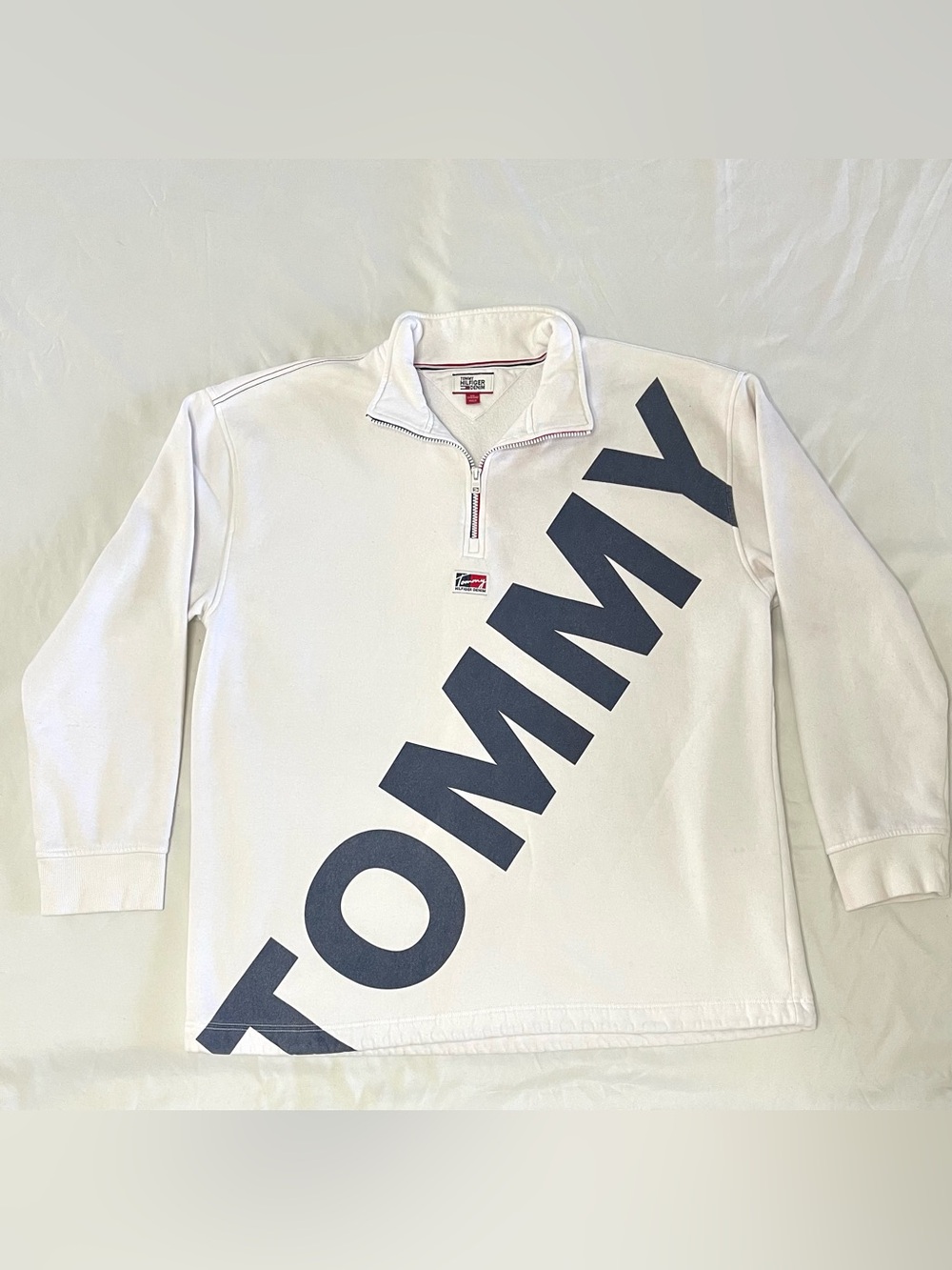 Retro Fleece Quarter Zip Sweater Tommy Hilfiger Men’s XXL